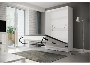 Praktická výklopná posteľ HAZEL 160 - biela / sivý lesk