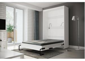 Praktická výklopná posteľ HAZEL 120 - biela / sivý lesk