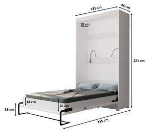 Praktická výklopná posteľ HAZEL 120 - biela / sivý lesk
