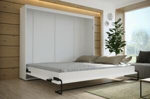 Horizontálna výklopná posteľ HAZEL 120 - biela / sivý lesk