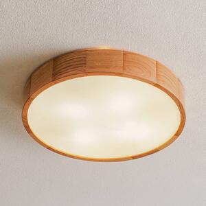 Stropné svietidlo Cleo DR475, IP54, Ø 47,5 cm, dubové drevo, E27