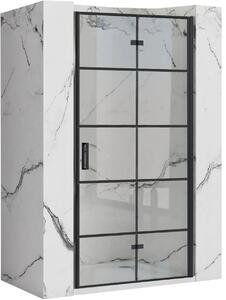 REA - Sprchové dvere Molier + profil - čierna / transparentná - 80 cm