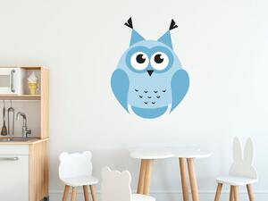 Nálepka na stenu pre deti Malá modrá sovička Rozmery: 100 x 100 cm