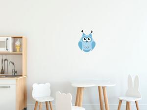 Nálepka na stenu pre deti Malá modrá sovička Rozmery: 100 x 100 cm