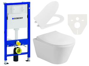 AKCE/SET/LIVERO Geberit - Modul pre závesné WC Duofix Delta 12 + AVVA závesná WC misa Rimless, 35,5x53 cm, biela + AVVA WC Slim sedátko s pomalým zat…