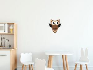 Nálepka na stenu pre deti Zvedavá hnedá sovička Rozmery: 100 x 100 cm