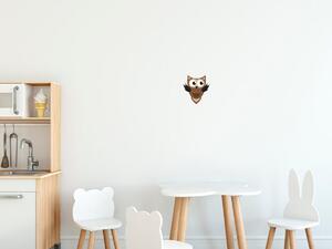 Nálepka na stenu pre deti Zvedavá hnedá sovička Rozmery: 100 x 100 cm