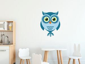 Nálepka na stenu pre deti Modrá sovička Rozmery: 100 x 100 cm