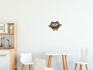 Nálepka na stenu pre deti Malá hnedá sovička Rozmery: 100 x 100 cm