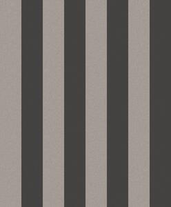 Čierno-strieborná vliesová pruhovaná tapeta, OTH404, Othello, Zoom by Masureel