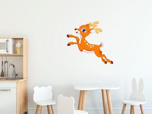 Nálepka na stenu pre deti Veselý jelenček Veľkosť: 10 x 10 cm