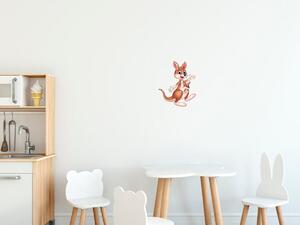 Nálepka na stenu pre deti Veselý pár klokanov Rozmery: 100 x 100 cm