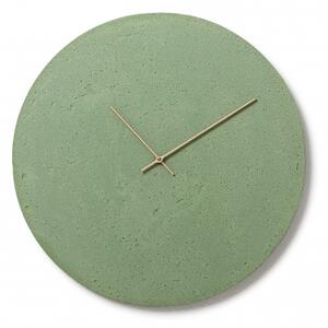 CLOCKIES CEMENT 50 nástenné hodiny Zelená Brezové drevo