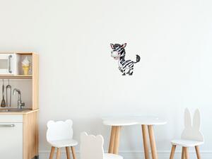 Nálepka na stenu pre deti Veselá zebra Veľkosť: 10 x 10 cm