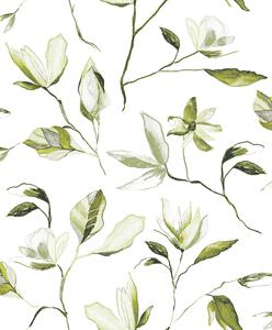 Zelená kvetinová vliesová tapeta, ZEN003, Zen, Zoom by Masureel