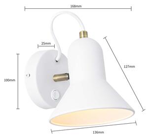 Nástenné bodové svietidlo ASTAMA 1xE27/40W/230V biela/mosadz