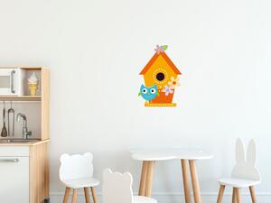 Nálepka na stenu pre deti Búdka pre vtáčiky Rozmery: 100 x 100 cm
