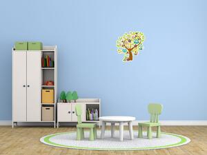 Nálepka na stenu pre deti Strom so sovičkami Veľkosť: 20 x 20 cm