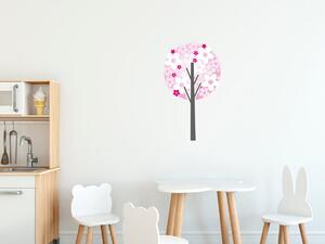 Nálepka na stenu pre deti Strom s pastelovými kvietkami Veľkosť: 10 x 10 cm