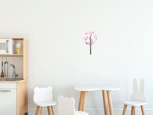 Nálepka na stenu pre deti Strom s pastelovými kvietkami Veľkosť: 10 x 10 cm