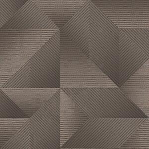 Hnedo-čierna vliesová geometrická 3D tapeta, TP422978, Exclusive Threads, Design ID