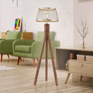 Drevená stojacia lampa Frederik, trojnožka