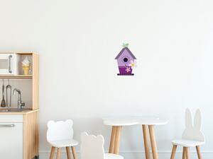 Nálepka na stenu pre deti Fialová vtáčia búdka Rozmery: 100 x 100 cm
