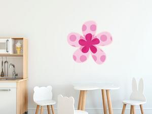 Nálepka na stenu pre deti Ružový bodkovaný kvietok Veľkosť: 20 x 20 cm
