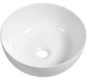 CERANO - Umývadlo keramické Elio - na dosku - biela lesklá - Ø 36 cm