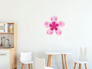Nálepka na stenu pre deti Ružový bodkovaný kvietok Rozmery: 100 x 100 cm