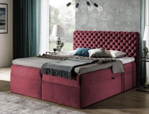 Čalúnená posteľ 180x200 CLARITA - červená + topper ZDARMA