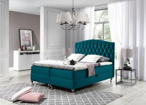 Elegantná posteľ 180x200 PEGGY - modro zelená + topper ZDARMA
