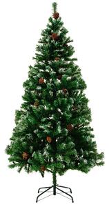 Umelý vianočný stromček, sneh+šišky, zelený 180 cm, Casaria