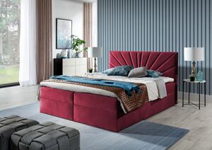 Kontinentálna posteľ 180x200 IVANA 4 - červená + topper ZDARMA