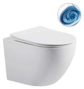 CERANO - WC závesné Cesso, Vortex + Slim/UF sedátko - biela matná - 49x36 cm