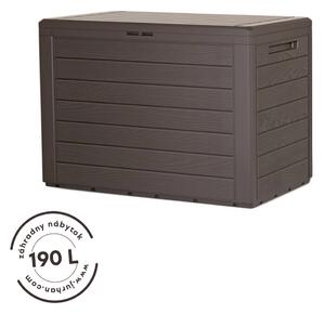 Woodebox Odkladací box so sklápateľným vrchnákom hnedý 190L - 78x44x55cm, Prosperplast