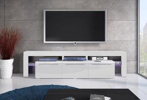 TV stolík RTV BACON 150 Plus, biela/šedý lesk