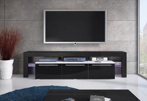 TV stolík RTV BACON 150 Plus, biela/šedý lesk