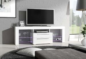 TV stolík STANLEY Plus, biela/fialový lesk