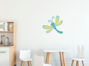 Nálepka na stenu pre deti Modrá vážka Rozmery: 100 x 100 cm