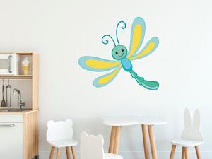 Nálepka na stenu pre deti Modrá vážka Rozmery: 100 x 100 cm