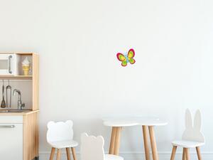 Nálepka na stenu pre deti Limetkovo-ružový motýlik Veľkosť: 10 x 10 cm