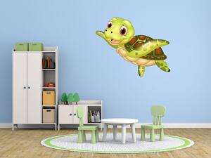 Nálepka na stenu pre deti Zelená korytnačka Veľkosť: 10 x 10 cm