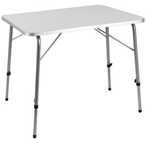 Záhradný stôl strieborný, hliník, 80x60x50/69cm sklápací, Casaria