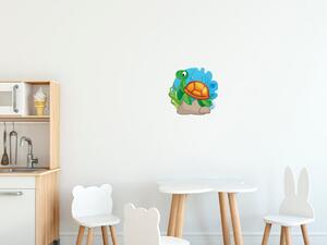 Nálepka na stenu pre deti Korytnačka pri útese Rozmery: 100 x 100 cm