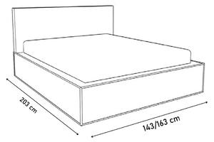 Posteľ HAVANA II vrátane roštu 140x200, biela/fialová lesk