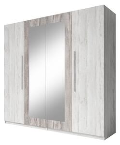 ERA - Šatníková skriňa so zrkadlom (20), betón Colorado/biela