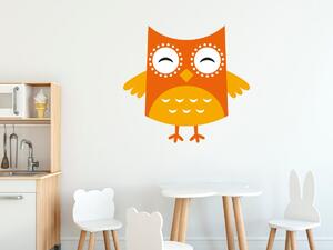 Nálepka na stenu pre deti Malá červená sovička Veľkosť: 20 x 20 cm
