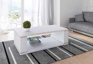 Konferenčný stolík KAKI, 130x43x70 cm, biely lesk