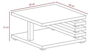 Konferenčný stolík KYOTO, 60x31x60, biely lesk
